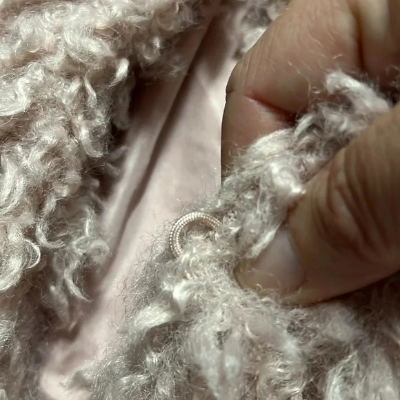 New Faux fur jacket Jessica Simpson 1X lined rose smoke jacket hook eye closure - Picture 4 of 11